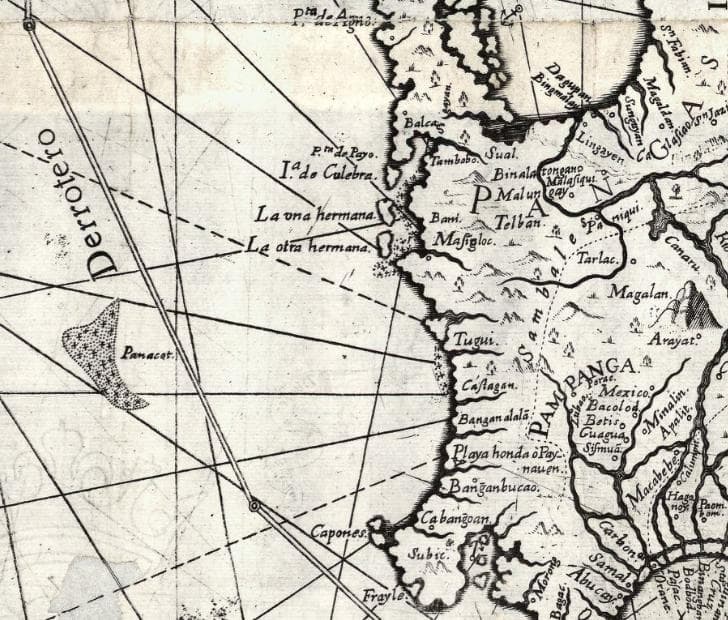 Murillo Velarde Map (1734) showing Panacot (Scarborough Shoal) with indigenous Iranūn naming
